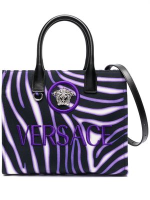Versace large zebra-print tote bag - Purple