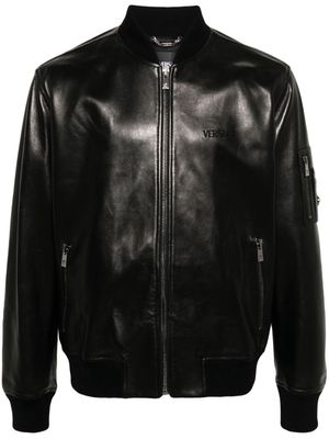 Versace leather bomber jacket - Black