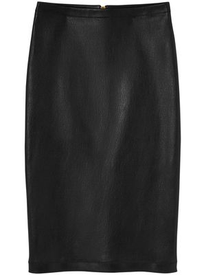 Versace leather pencil midi skirt - Black
