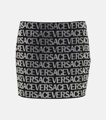 Versace Logo embellished miniskirt