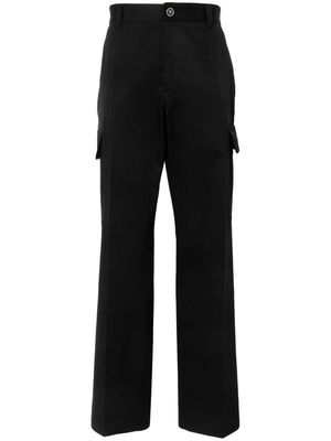 Versace logo-embroidered cargo trousers - Black