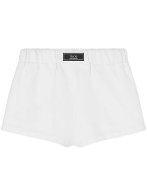 Versace logo-embroidered cotton shorts - White