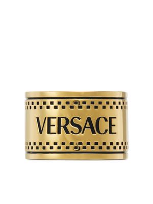 Versace logo-engraved chunky ring - Gold