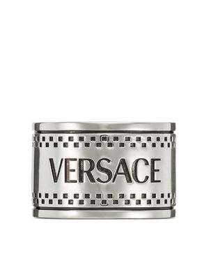 Versace logo-engraved open ring - Silver