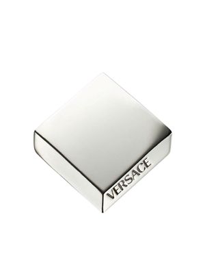 Versace logo-engraved square ring - Silver
