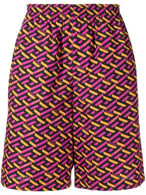 Versace logo geometric swim shorts - Multicolour