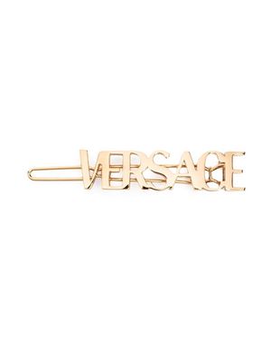 Versace logo-lettering hair clip - Gold