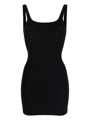 Versace logo patch sleeveless bodycon dress - Black