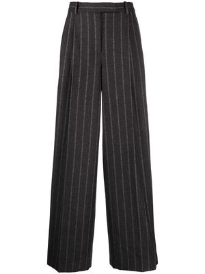 Versace logo-pinstripe trousers - Grey