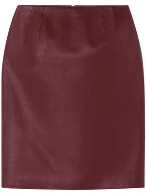 Versace logo-plaque leather skirt - Red