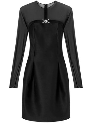 Versace logo-plaque silk dress - Black