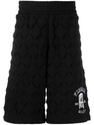 Versace logo-print cotton shorts - Black