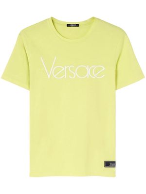 Versace logo-print cotton T-shirt - Yellow