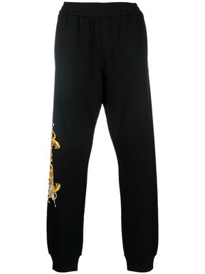 Versace logo-print cotton track pants - Black