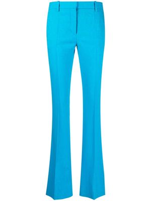 Versace logo-print flared trousers - Blue