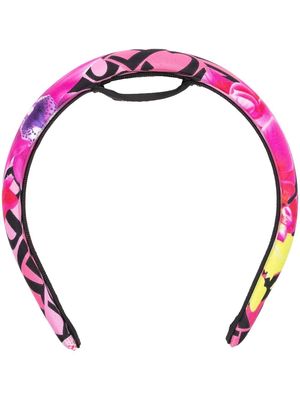 Versace logo-print hair band - Pink