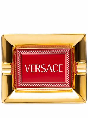 Versace logo-print porcelain tray - Gold