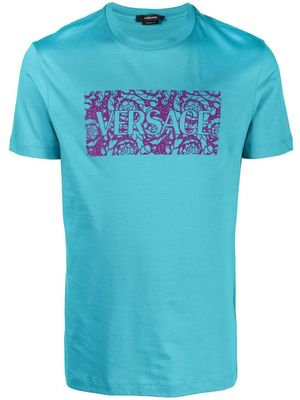 Versace logo-print short-sleeved T-shirt - Blue