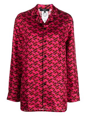 Versace logo-print silk pyjama top - Red