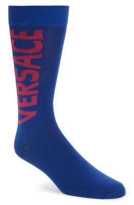Versace Logo Socks in Royal Blue/Fuchsia