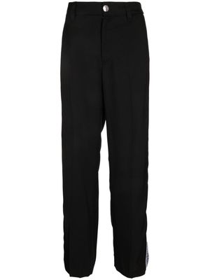 Versace logo-stripe gabardine trousers - Black