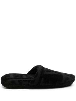 Versace logo towelling-finish slippers - Black
