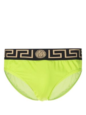 Versace logo-waist swim trunks - Green