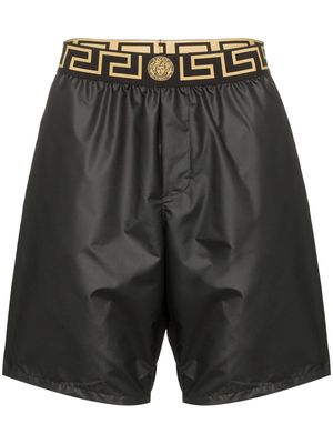 Versace logo waistband swim shorts - Black