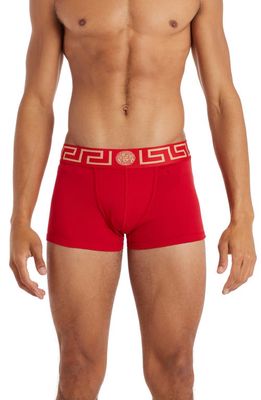 Versace Long Stretch Cotton Trunks in Red