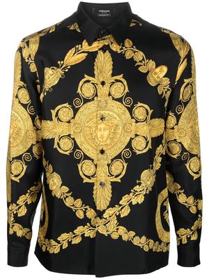 Versace Maschera Baroque silk shirt - Black