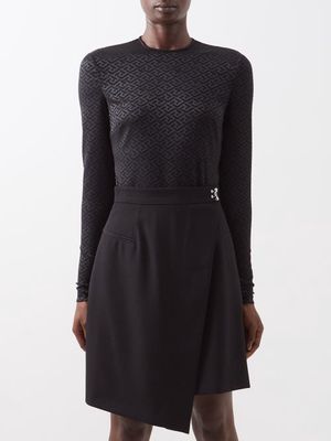 Versace - Meander-print Jersey Bodysuit - Womens - Black