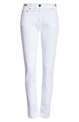 Versace Medusa '95 Stretch Denim Skinny Jeans in White
