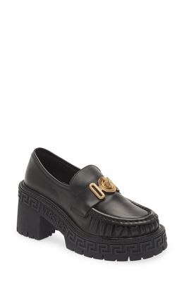 Versace Medusa Biggie Platform Loafer in Black-Versace Gold