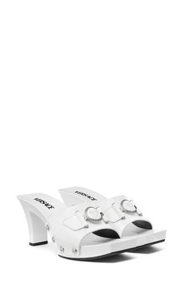 Versace Medusa Buckle Clog Sandal in White