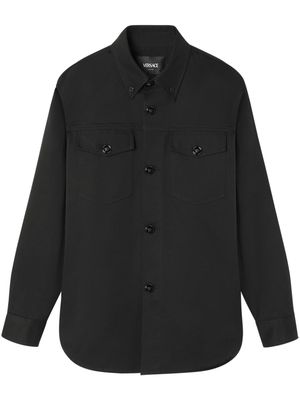 Versace Medusa-button cotton shirt jacket - Black