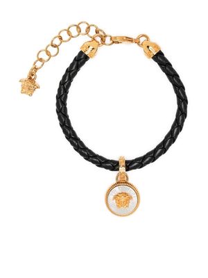 Versace Medusa charm leather bracelet - Black