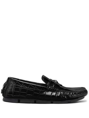 Versace Medusa crocodile-effect loafers - Black