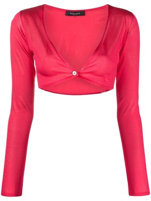 Versace Medusa cropped buttoned cardigan - Pink