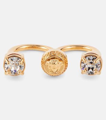 Versace Medusa crystal-embellished ring