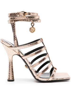 Versace Medusa-embellished caged sandals - Neutrals