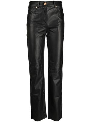Versace Medusa-hardware leather trousers - Black