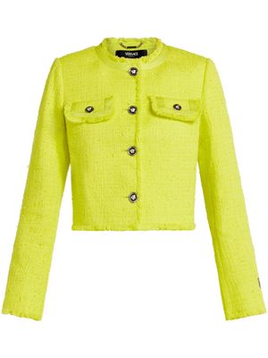 Versace Medusa Head-buttons tweed jacket - Yellow