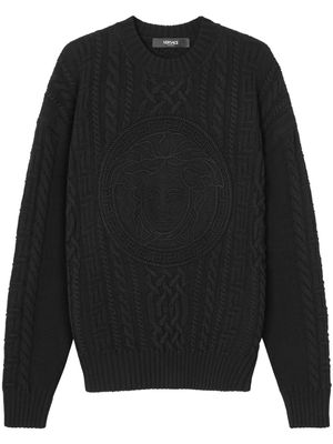 Versace Medusa Head cable-knit jumper - Black