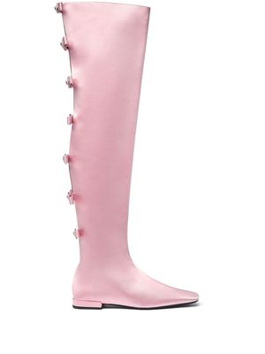 Versace Medusa Head-detail satin boots - Pink