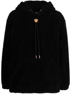 Versace Medusa Head-embroidered fleece hoodie - Black