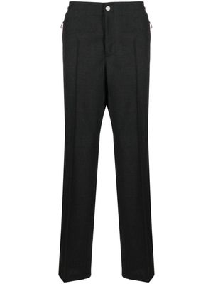 Versace Medusa-Head plaque pleated straight-leg trousers - Grey