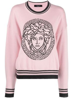 Versace Medusa intarsia-knit jumper - Pink
