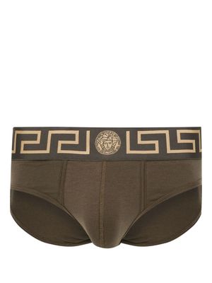 Versace Medusa-jacquard jersey briefs - Green