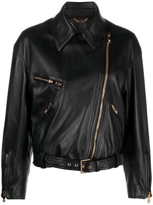 Versace Medusa leather biker jacket - Black