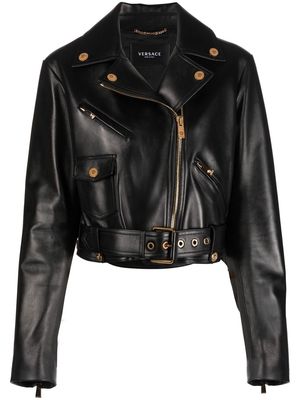 Versace Medusa leather jacket - Black